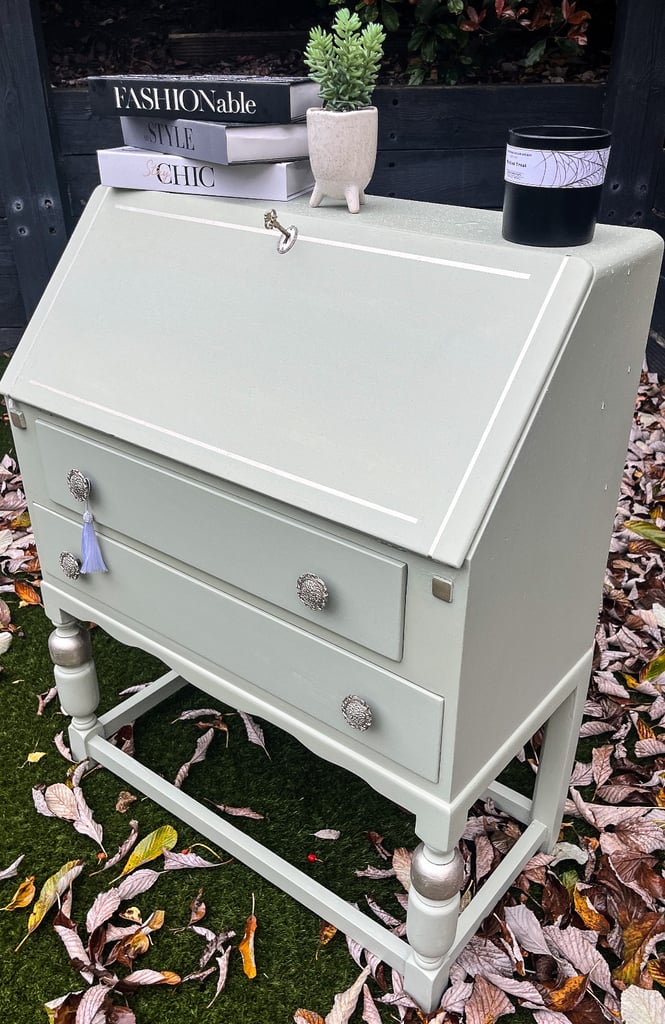 Antique Writing Bureau £150 Sage and Blush