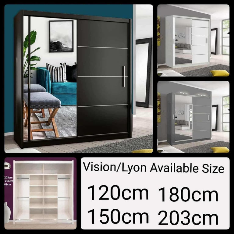 image for ♥️Beautiful 2,3 door sliding wardrobe with Plenty of pace for hanging and shelves.♥️🥳 cash on deliv