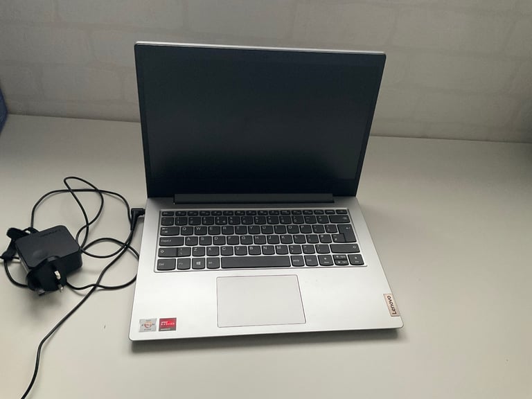 image for Lenovo 82GW silver laptop with charger and box 