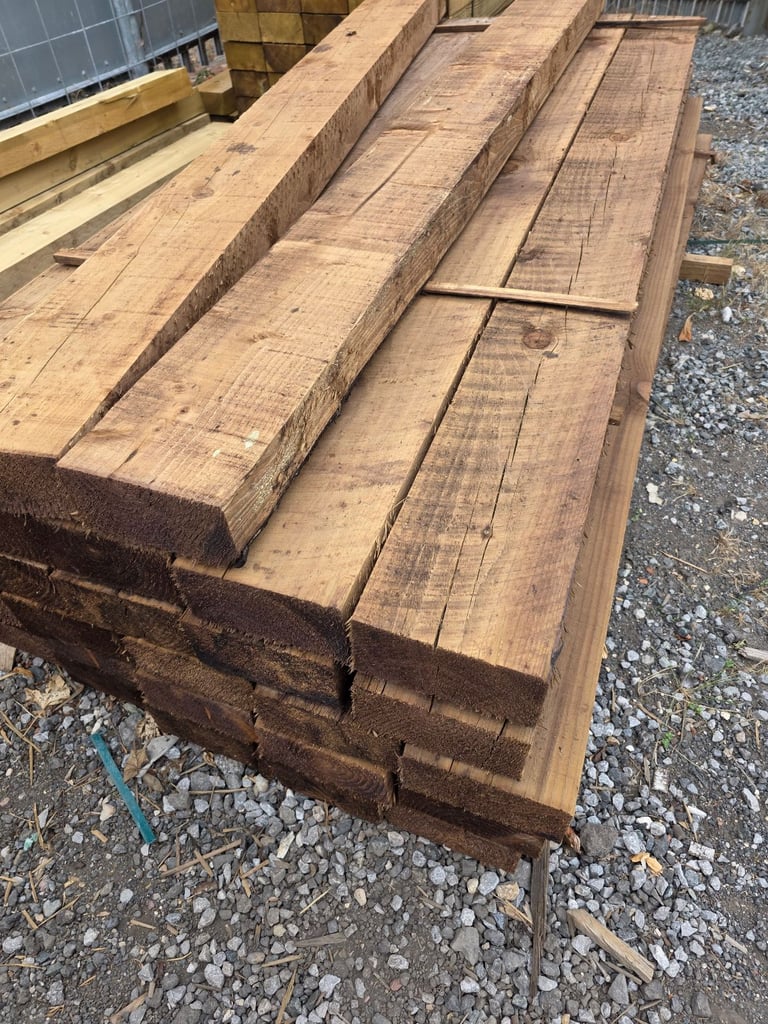 2.4m NEW TIMBER GARDEN SLEEPERS 