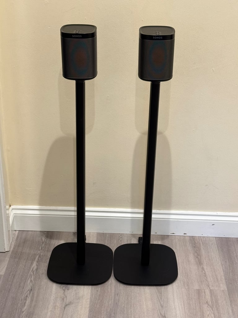image for 2 X SONOS PLAY 1 GEN 1 SPEAKERS ON VOGEL STANDS