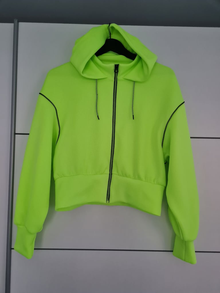 S/M Zara Neon limited edition zip-up hoodie zipped 