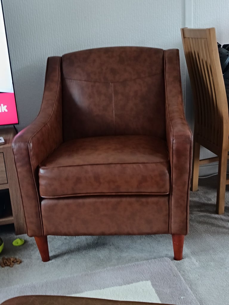 image for Brown armchair & Stool