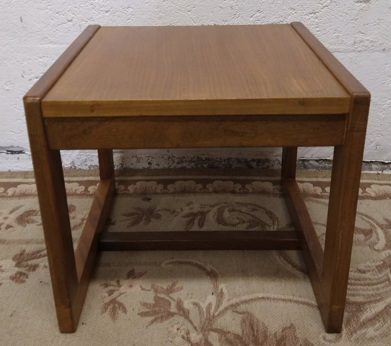 Vintage Mid Century Teak Small Side Table / Plant Stand 
