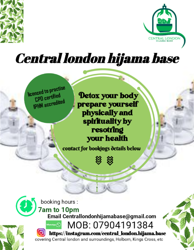 Cupping/ hijama therapy and massage £45