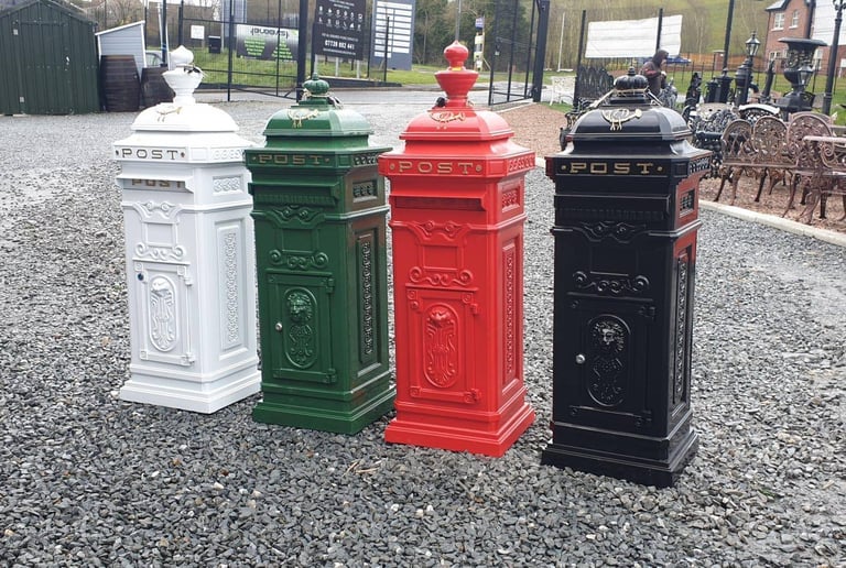 Cast iron round free standing post box