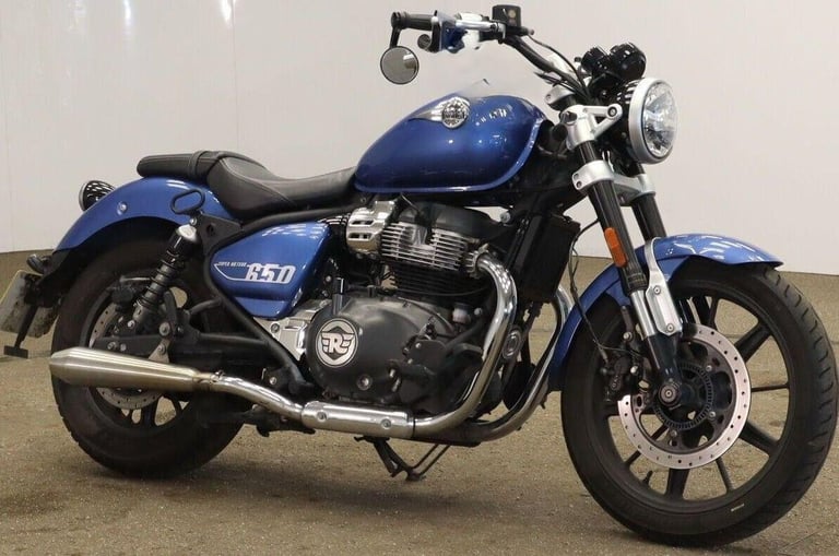 image for 2023 73 ROYAL ENFIELD SUPER METEOR 650 CUSTOM CRUISER TOURER LOW 3k MILES BLUE
