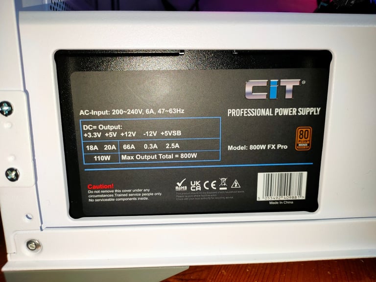 Gaming PC Ryzen 5 8400F, DDR5 32gb, Nvidia RTX 3070 Ti, 1tb NVMe, 800w