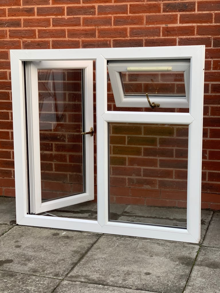 UPVC DOUBLE GLAZED WINDOW WITH SIDE & TOP OPENERS 118.5cm W 113cm H Can Deliver