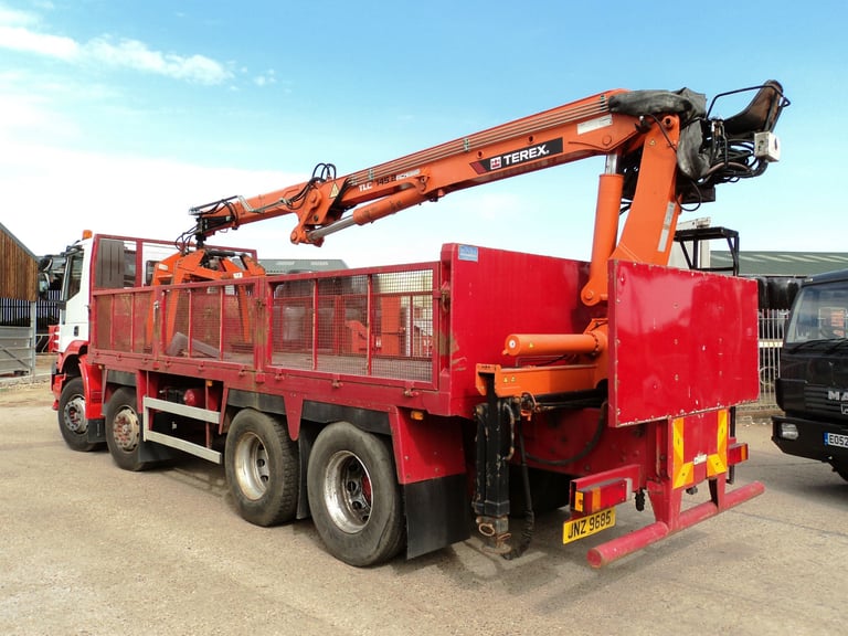 2007 Iveco Stralis 410,8x4,Manual,Terex 145-2 Crane,24ft caged dropside,