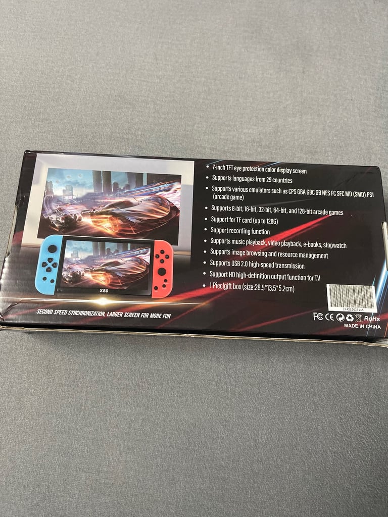 X80 Handheld Retro Game Console Video Gaming Machine Kids Gift 7" TFT Screen