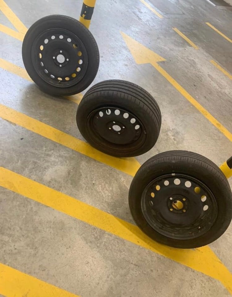 3 x 16” steel wheels with tyres - Renault, Nissan, Ford