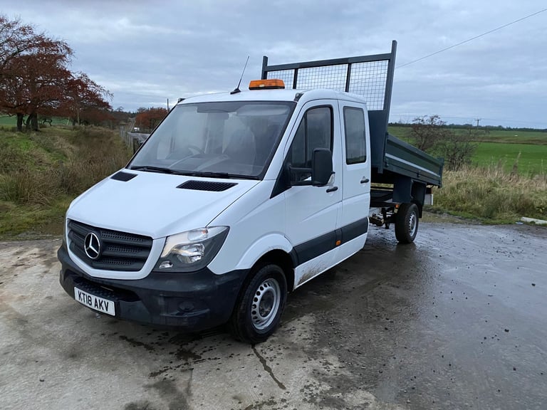 image for mercedes sprinter crew cab tipper 2018 55 thousand miles 