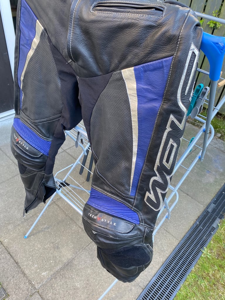 Track day leather trousers. Motorbike. 