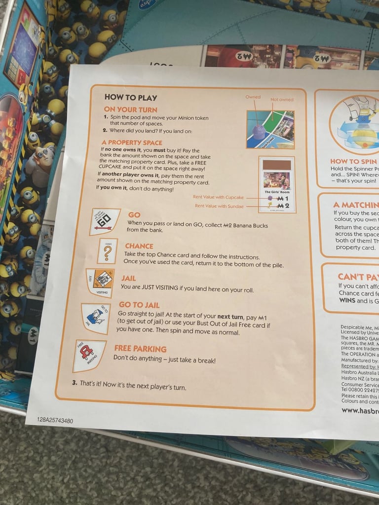 Kids Minions Monopoly Board Game