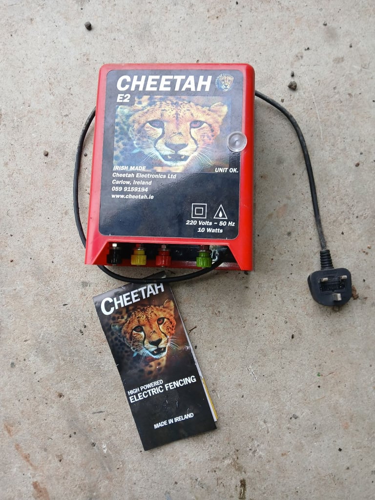 Mains electric fencer,  never used, Cheetah made in Ireland 