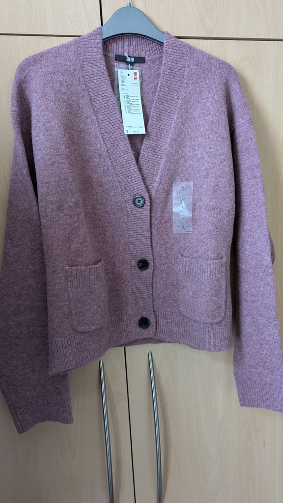 Soufflé Yarn Short Cardigan Purple Size Small 