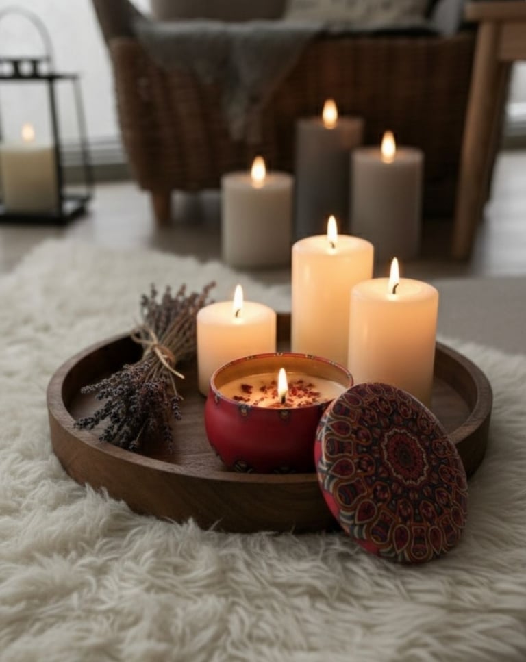 image for Variety Scented Home Decor Candles Rose and Lemon  ​