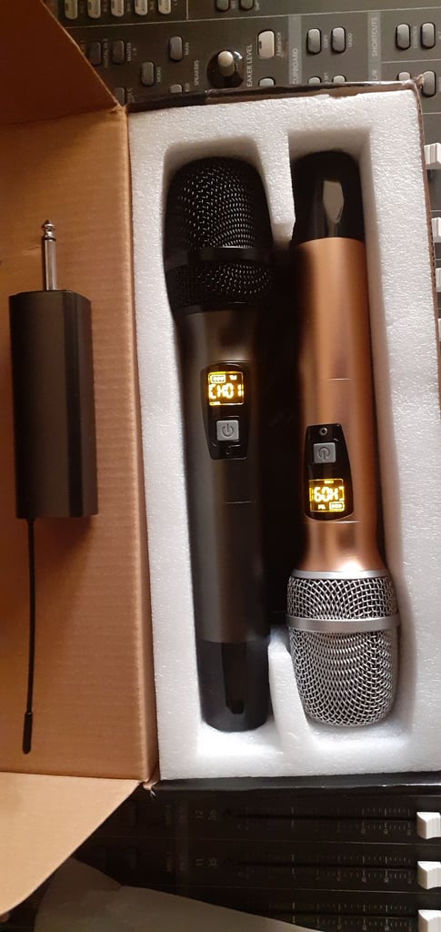 2 wireless microphones dj solo singer studio karaoke interview wedding