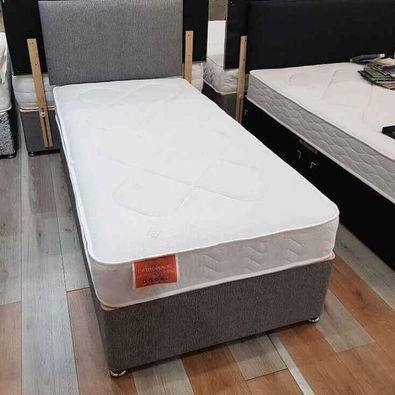 Bedroom Furniture !! Single Fabric Divan bed with Mattress - Quick Delivery 