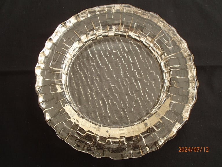 image for Vintage Swedish Pukeberg Designed Ice Cube Round Glass Dish