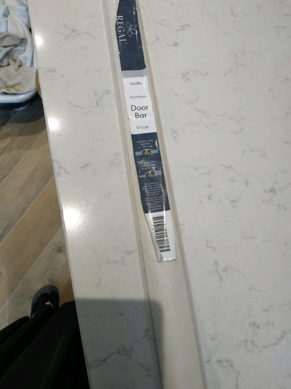 NEW Regal Vanilla aluminium door bar in light cream/grey colour. 
