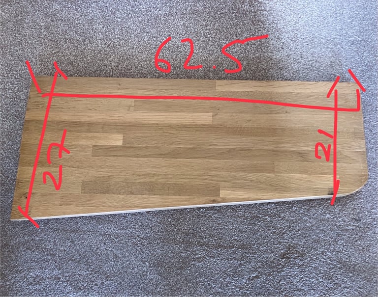 image for Handmade Oak Corner Shelf 65.5x27x21x40 cm