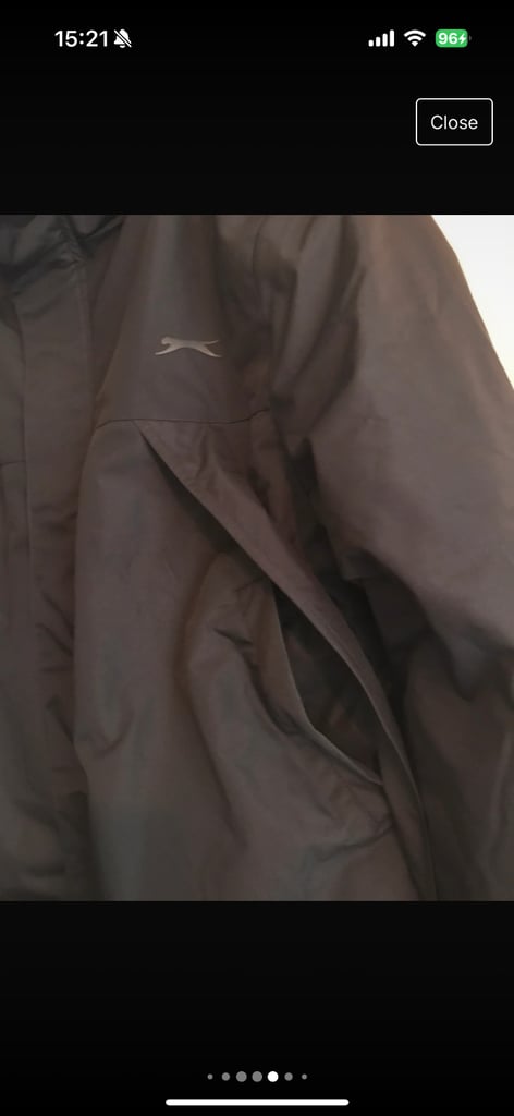 Slazenger weather Jacket rain proof fleeced full zip detachable hood Size Large