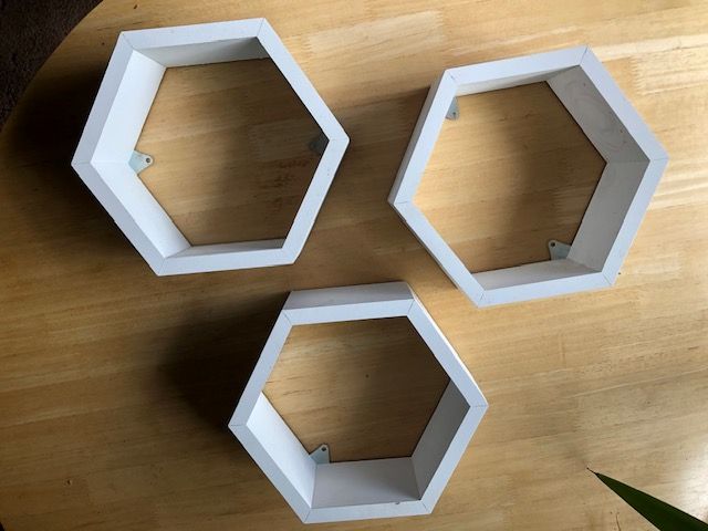 image for Hexagonal shelves / frames, £5 for all 3.