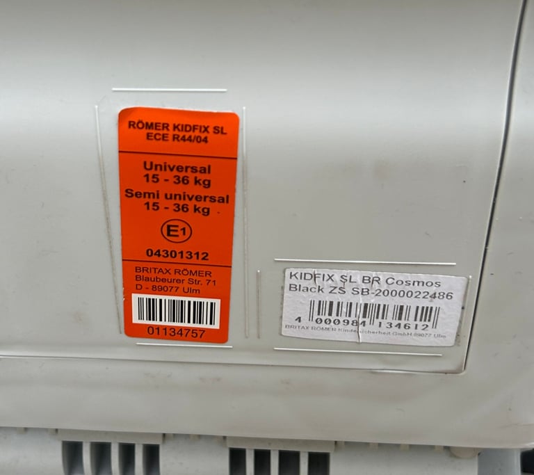 Britax Romer Kidfix SL car seat, 15-36kg, good condition