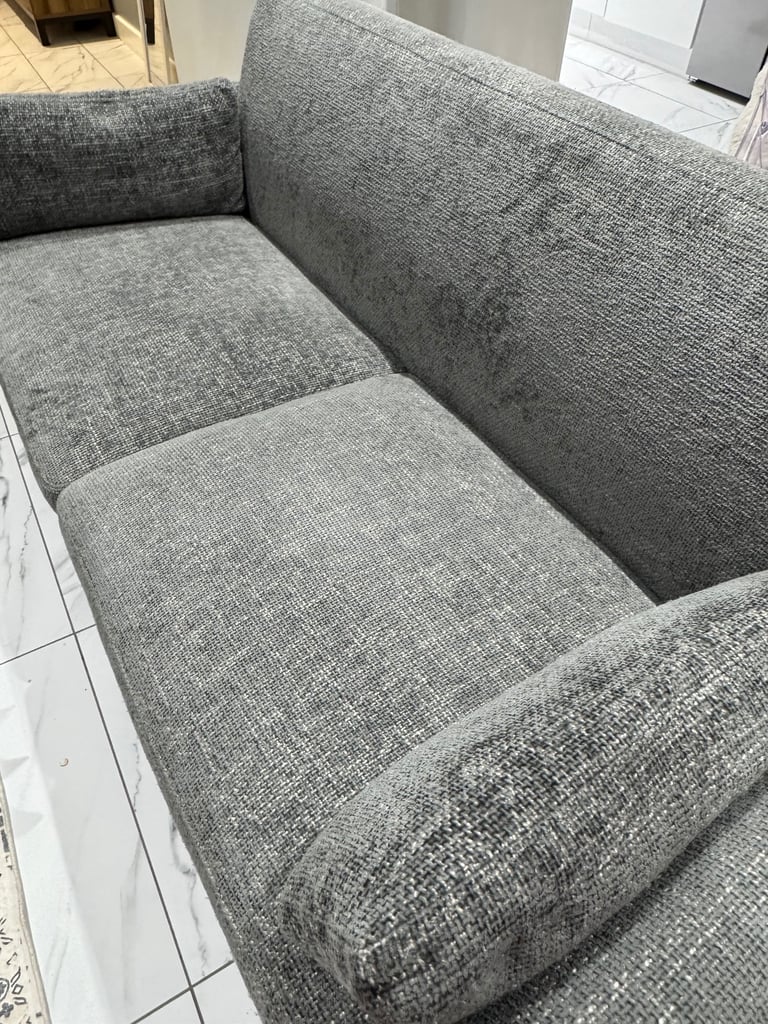 Chunky Chenille Dark Grey Mila 3 Seater Small Sofa