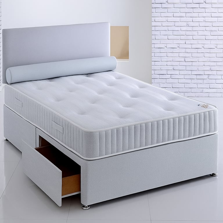 image for Premium Divan Bed with Storage and Mattress – Furniture Addition for Luxury Bedroom Interiors