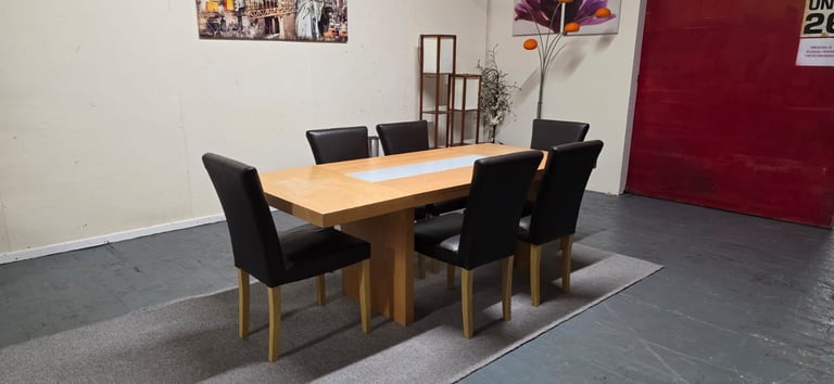 image for Large dining room table and 6 chairs.