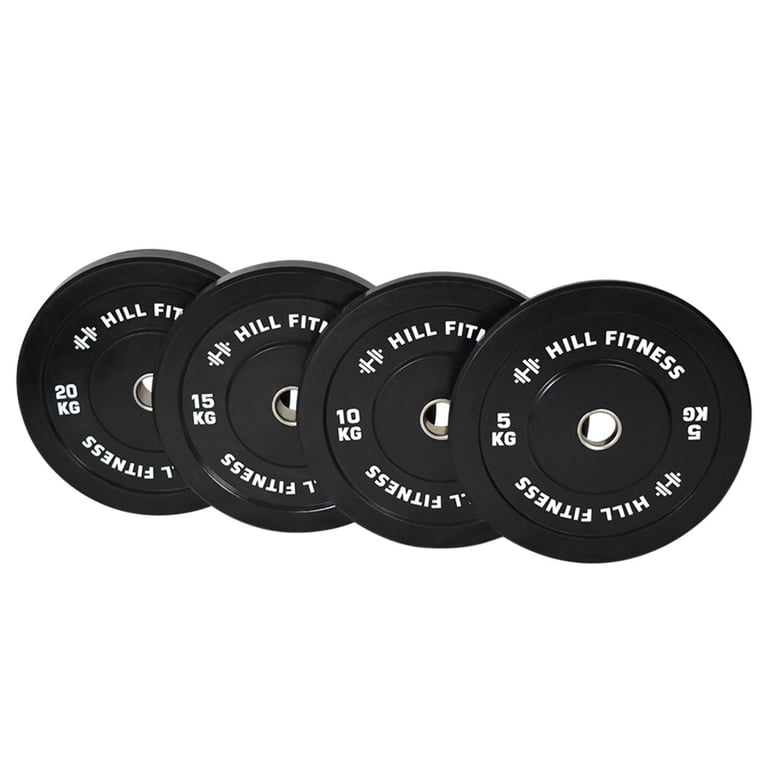 120kg: Bumper Plate & Barbell Bundle - Olympic Weights Gym