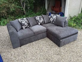 L-shape grey sofa and seattes