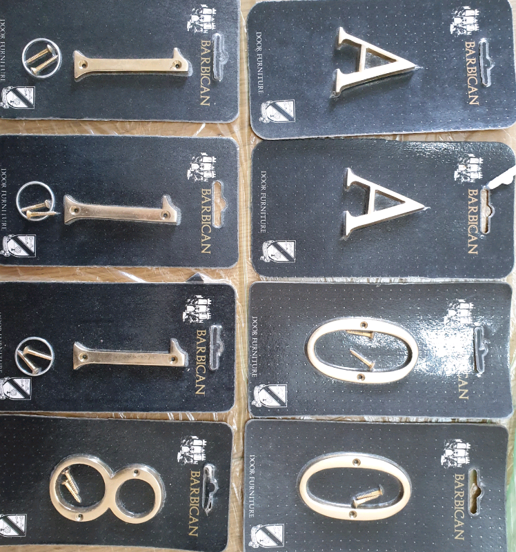 image for large solid brass door number polished house Flat Department