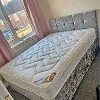 Divan beds with headboard and mattress 