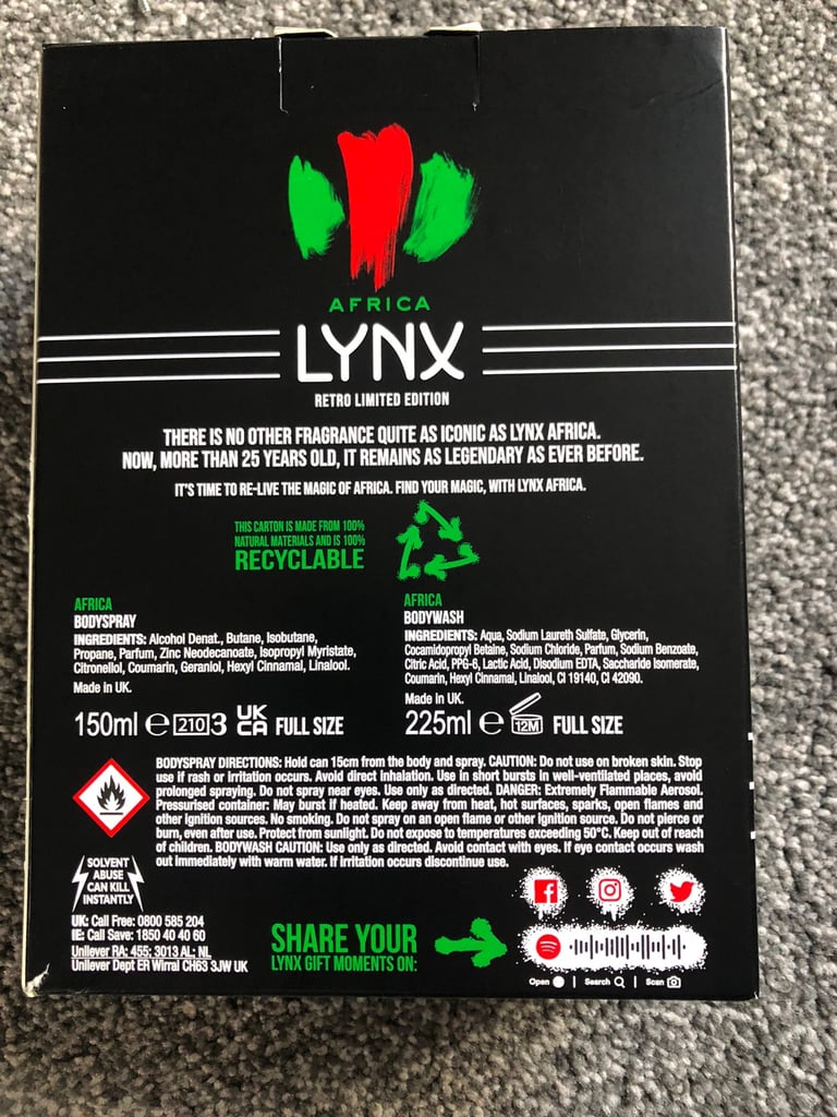 New Lynx Africa Retro limited edition gift set x 4  great Gift idea