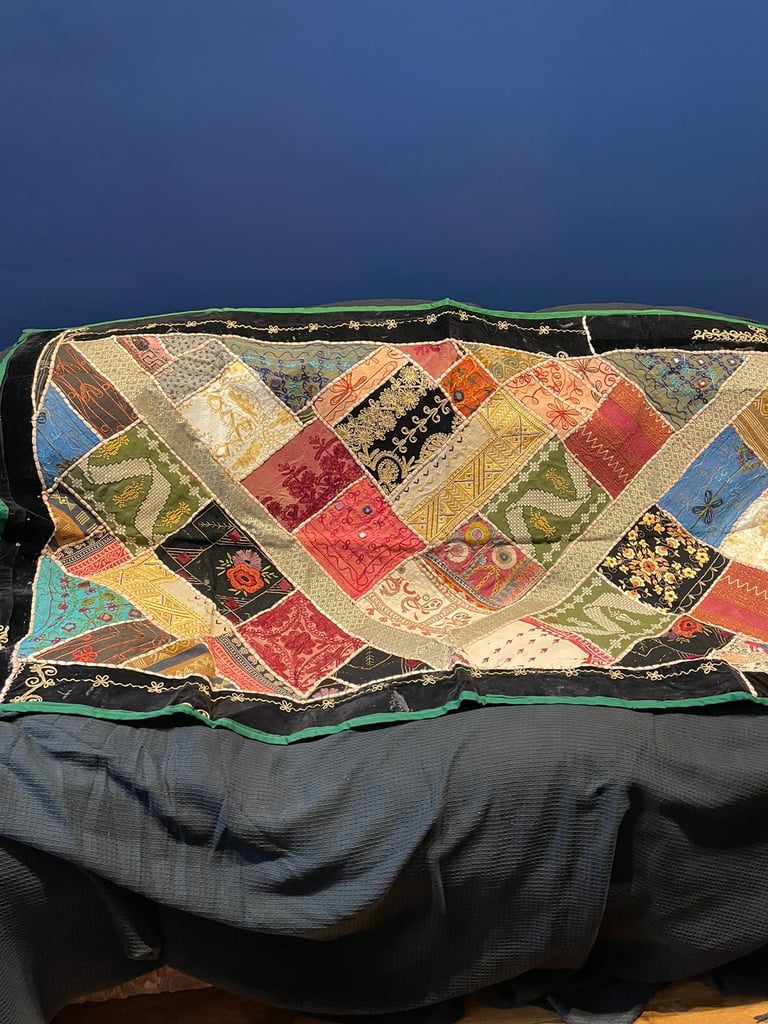 Patch work embroidery sofa back cover 