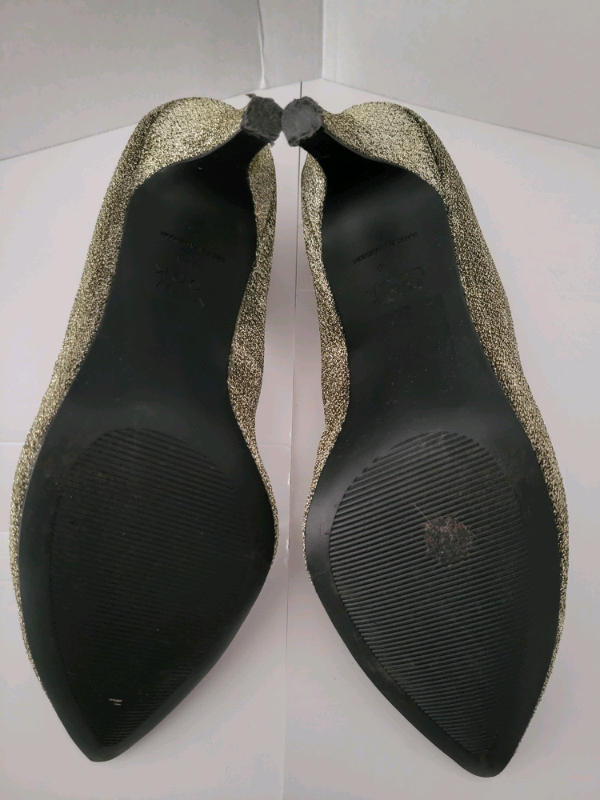 Gold sparkly shoes