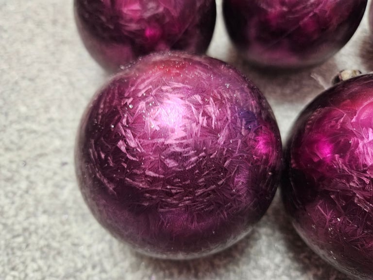 Christmas Tree Decorations Extra Laurge Purple Demasked Baubles From Taskers x8