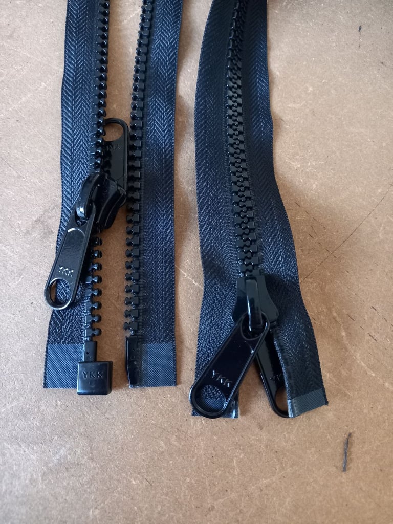 YKK Heavy Duty Black Zip 183cm
