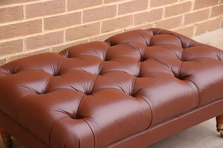 Chesterfield Long Footstool on Castors (UK Delivery)