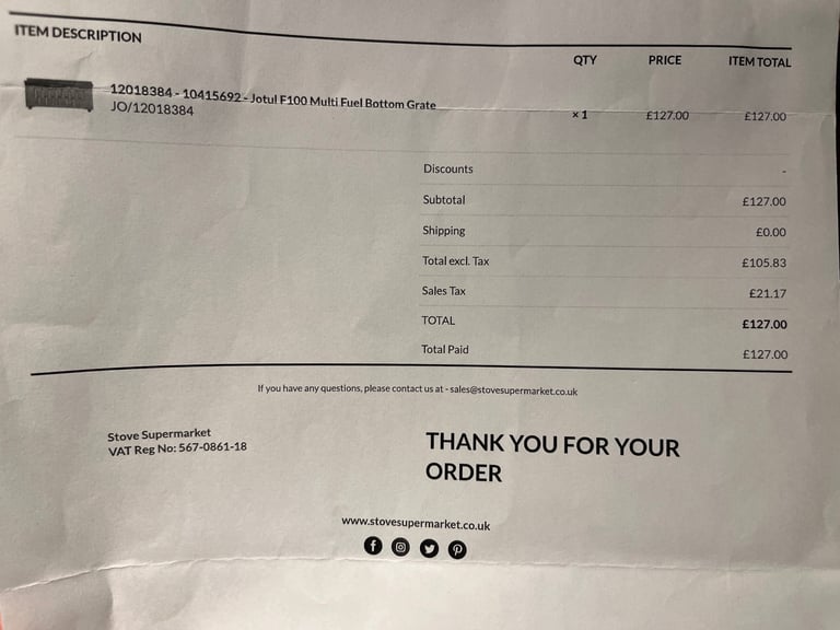 Jotul F100 - fully refurbished