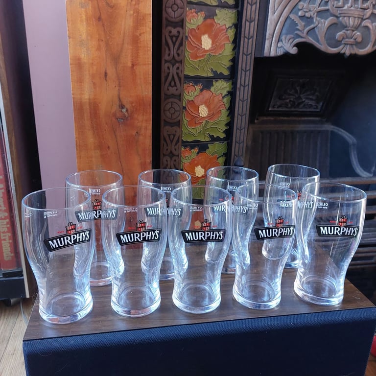 Nine Murphy's Irish Stout Beer Pint Glasses 