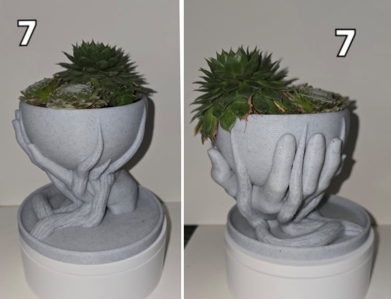 Handcrafted 3D-Printed Marble Effect Plant Pots with Live House Plants