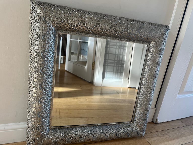 Silver framed mirror 
