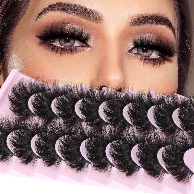 False Eyelashes Thick 20MM Lashes Fluffy Volume 3D 8 Pairs Free UK