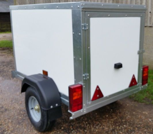 Camping Trailer in Black or White with Roof Bars and Spare Wheel -Tickners Single Axle 5' x 3' x 3'