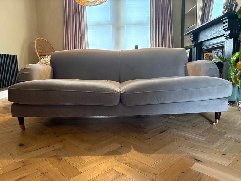 image for Grey velvet sofa 